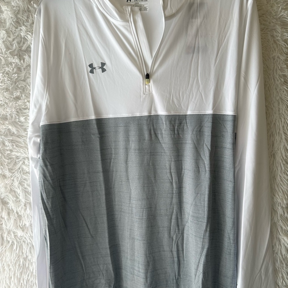 Under Armour HeatGear Men's Long Sleeve White and Gray Tee